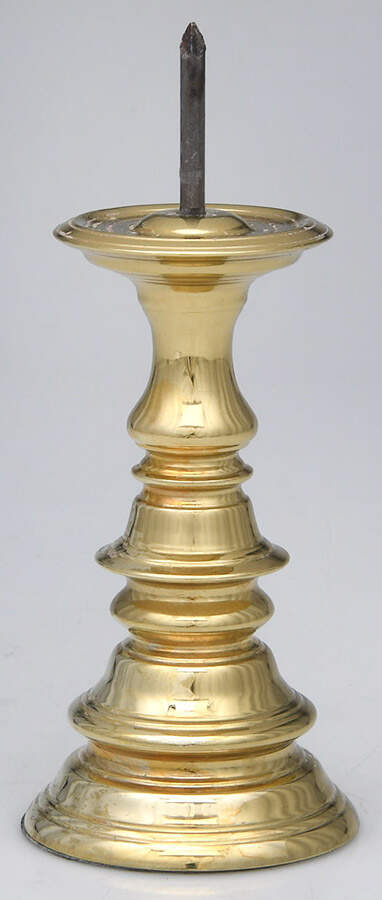 Colonial Williamsburg Brass Candlesticks 6" Pillar Candleholder by Virginia Metalcrafters-1