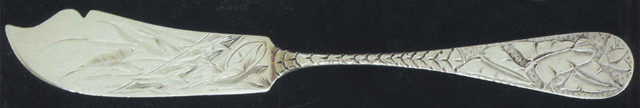 VNS12 (Sterling, 1895) Flat Handle Bright Cut Master Butter by Vansant-1