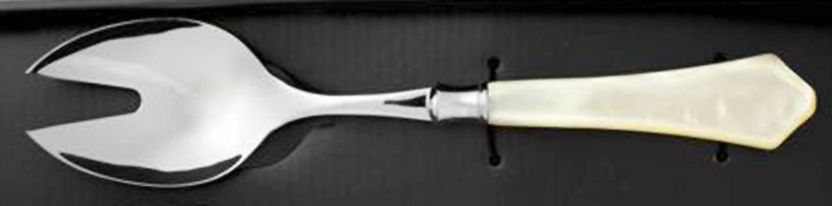 Verona-Ivory (Stainless, Acrylic) Hollow Handle Salad Serving Fork by Vietri-1