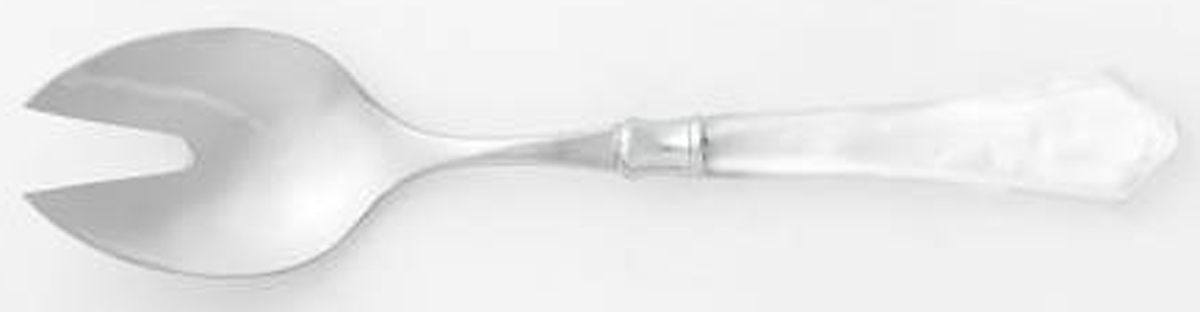 Verona-White (Stainless, Acrylic) Hollow Handle Salad Serving Fork by Vietri-1