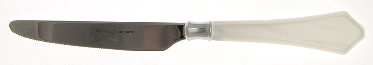 Verona-White (Stainless, Acrylic) New French Hollow Knife by Vietri-1