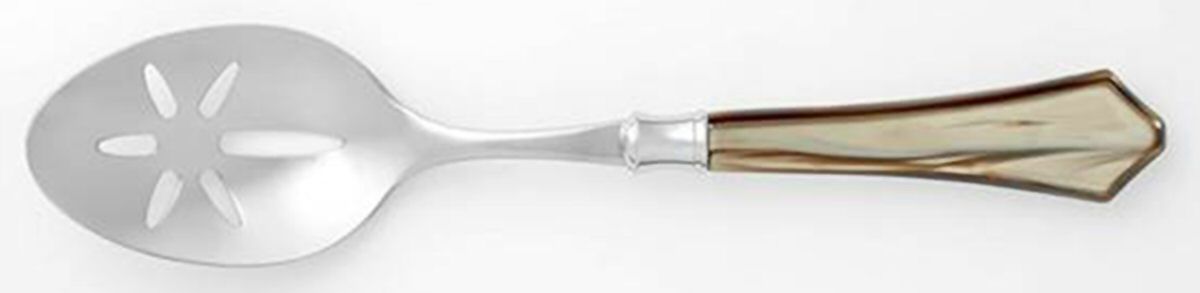 Verona-Taupe (Stainless, Acrylic) Pierced Tablespoon (Serving Spoon) by Vietri-1