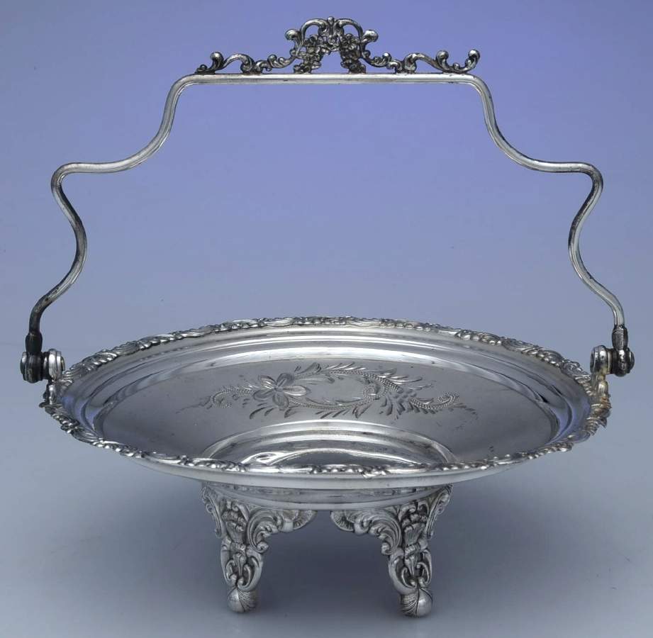1136 (Silverplate, Hollowware) Footed Handled Cake Basket by Van Bergh-1