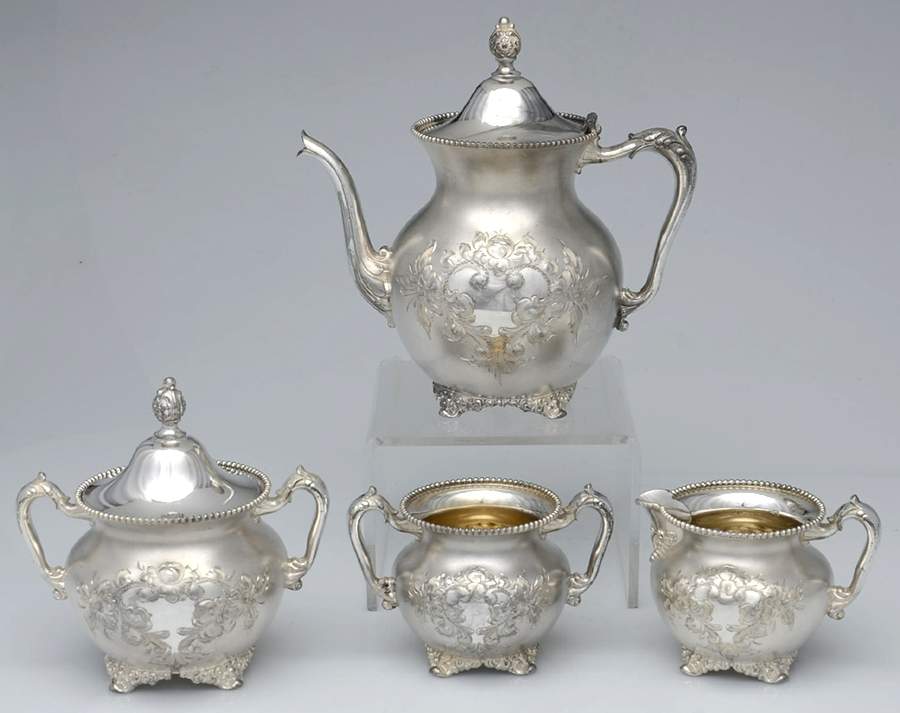 2634 (Silverplate, Hollowware) 4 Piece Tea Set (PTP, PCR, PSU, PWB) by International Silver-1