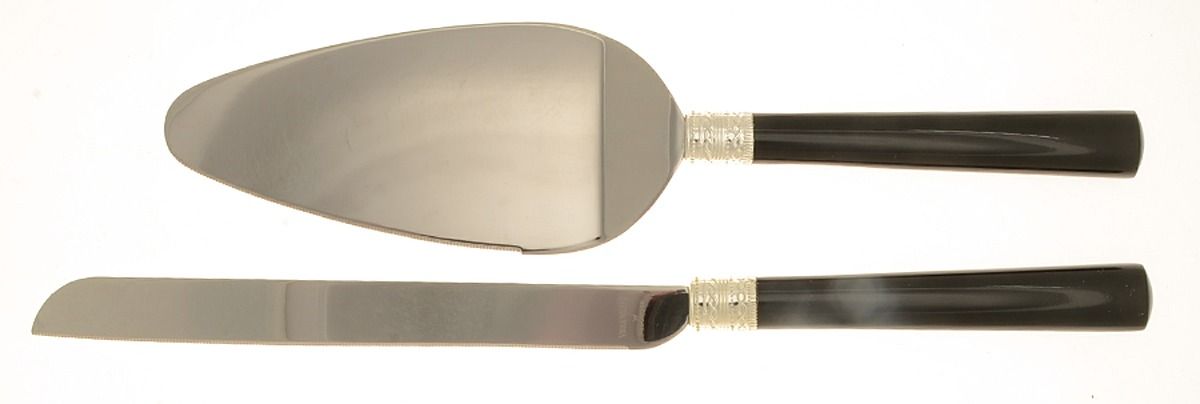 With Love Noir (Stainless) 2 Piece Cake Serving Set (PCS & WCK) by Vera Wang-1