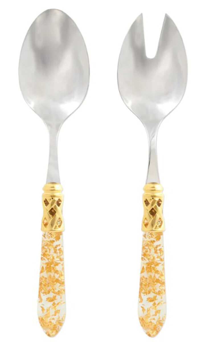 Aladdin-Gold Fleck Electroplate (2 Pc) Solid Salad Set by Vietri-1