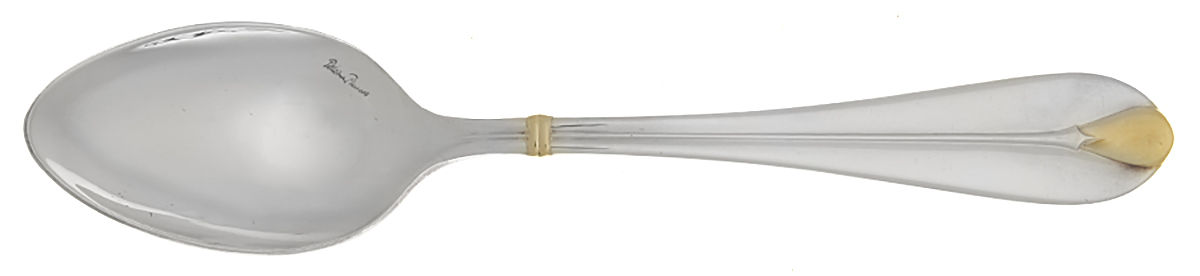 Pearl-Gold (Silverplate, Gold Acct) Dessert/Oval Soup Spoon by Villeroy & Boch-1