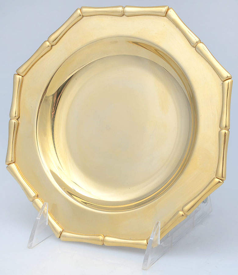Gold Cane (Gold Electroplate, Hlwr) 7" Salad Plate by Viners of Sheffield-1