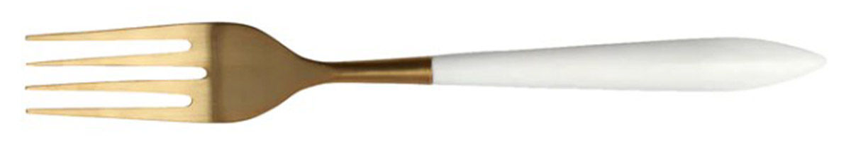 Ares Oro White (Gold Electroplate) Solid Serving Fork by Vietri-1