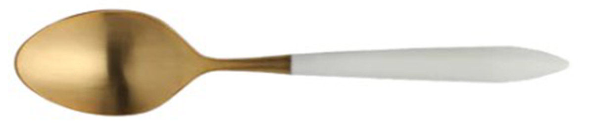 Ares Oro White (Gold Electroplate) Demitasse Spoon by Vietri-1