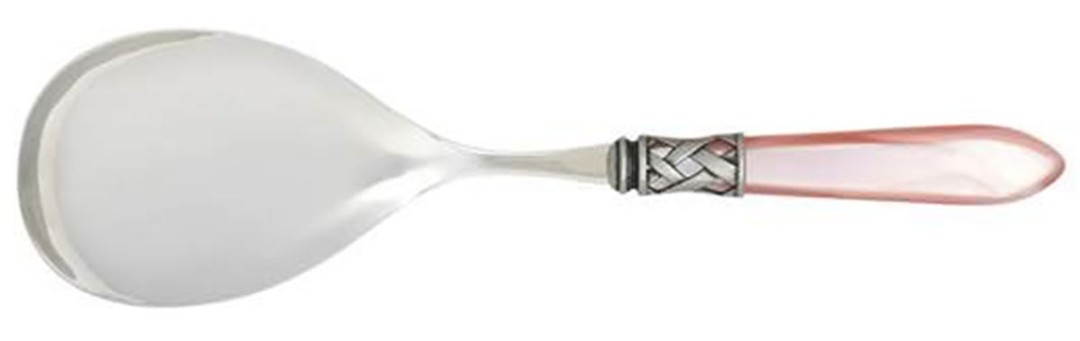 Aladdin Light Pink (Antique Lattice) Large Solid Serving Spoon by Vietri-1