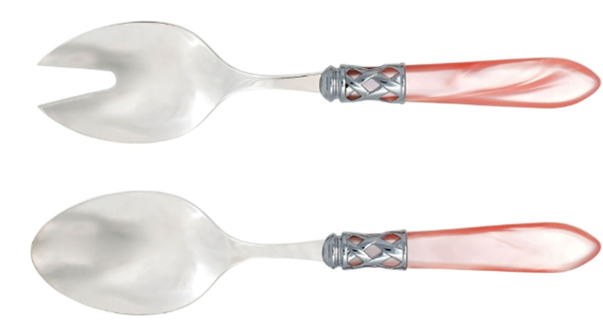 Aladdin Light Pink (Brilliant) (2 Pc) Solid Salad Set by Vietri-1
