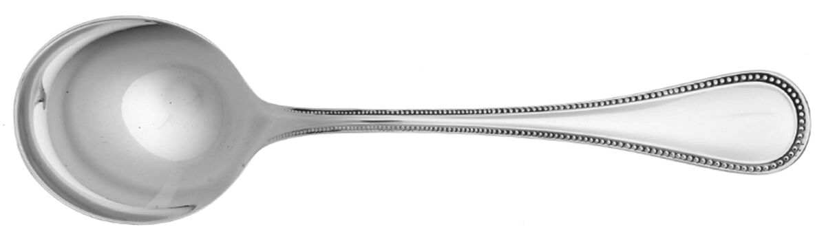 Antique Pearl (Stainless) Round Bowl Soup Spoon (Cream Soup) by WMF Flatware-1