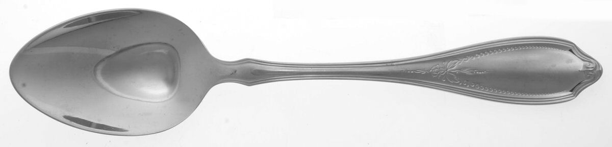 English Rose-Beaded Rose (Stainless) Place/Oval Soup Spoon by WMF Flatware-1