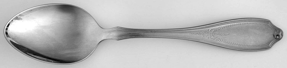 English Rose-Beaded Rose (Stainless) Five O'Clock Teaspoon by WMF Flatware-1