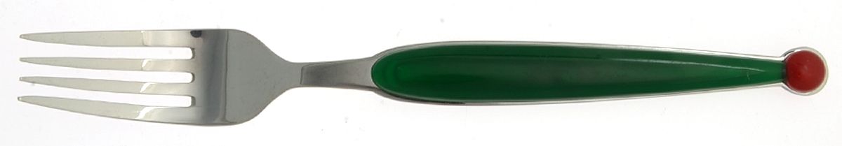 Fantasia-Green & Red (Stainless) Fork by WMF Flatware-1