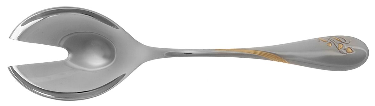 Golden Impressions (Stainless, Gold Accent) Solid Salad Serving Fork by WMF Flatware-1