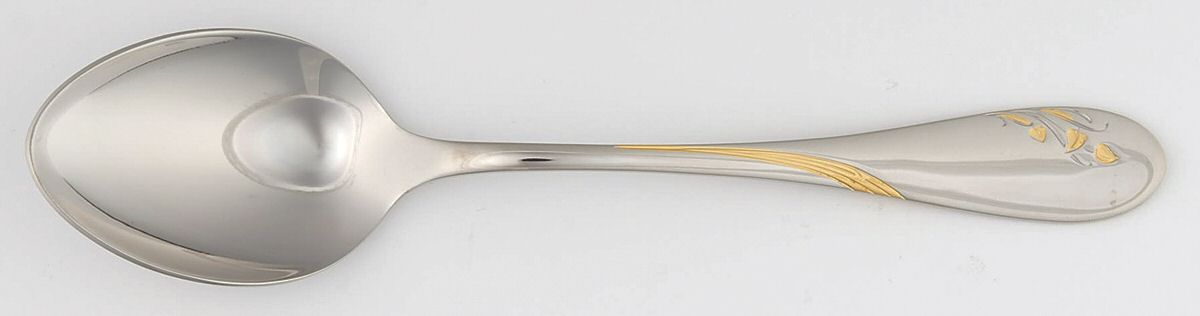 Golden Impressions (Stainless, Gold Accent) Place/Oval Soup Spoon by WMF Flatware-1