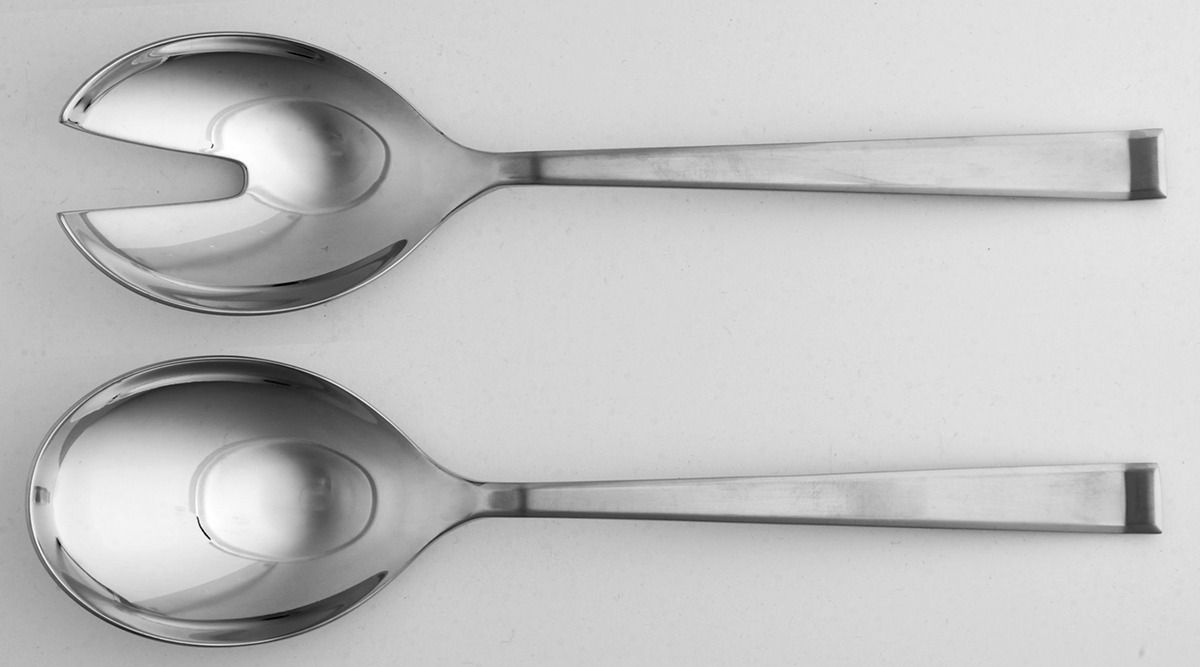Quattro (Stainless) (2 Pc) Solid Salad Set by WMF Flatware-1