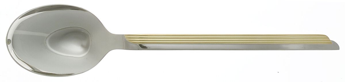 Stratos Gold (Stainless, Gold Accent) Solid Salad Serving Spoon by WMF Flatware-1