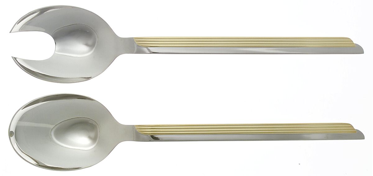 Stratos Gold (Stainless, Gold Accent) (2 Pc) Solid Salad Set by WMF Flatware-1