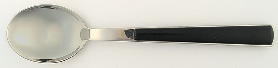 Torino-Black (Stainless, Black Handle) Place/Oval Soup Spoon by WMF Flatware-1