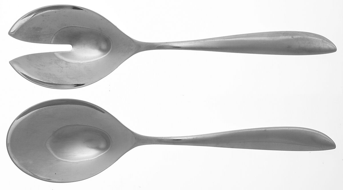 Wave (Stainless) (2 Pc) Solid Salad Set by WMF Flatware-1