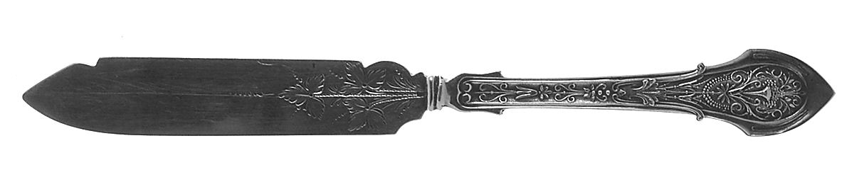 Angelo (Sterling, 1875) Solid Pickle Serving Knife by Wood & Hughes-1