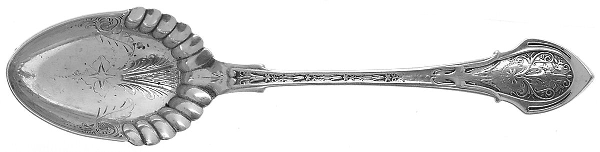 Angelo (Sterling, 1875) Bright Cut Bowl Sugar Spoon by Wood & Hughes-1