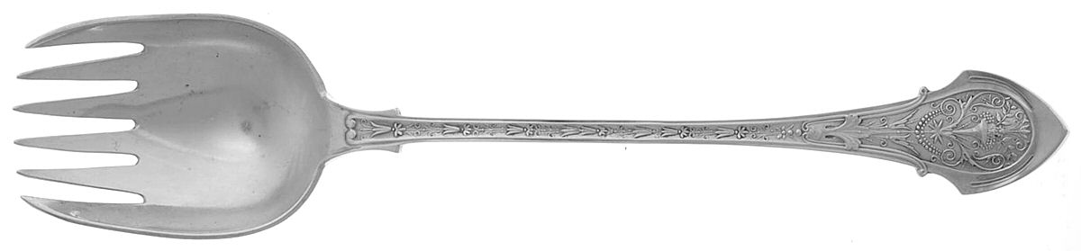 Angelo (Sterling, 1875) Oversize Solid Salad Servng Fork by Wood & Hughes-1
