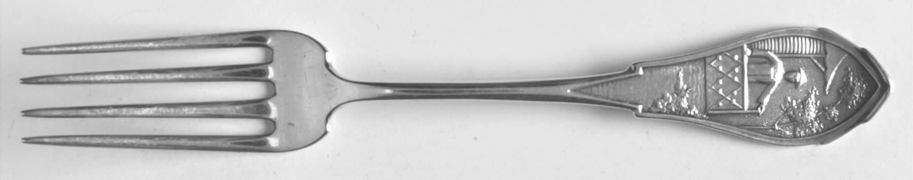 Celestial (Sterling, 1870) Solid Youth Tea Fork by Wood & Hughes-1