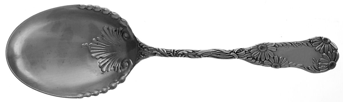 Daisy No. 7 (Sterling, 1880) Solid Salad Serving Spoon by Wood & Hughes-1
