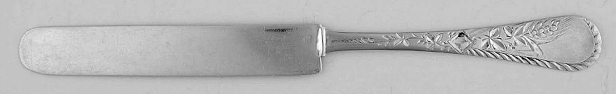 Engraved No 1 (Sterling, 1890) Tea Knife Solid Piece by Wood & Hughes-1
