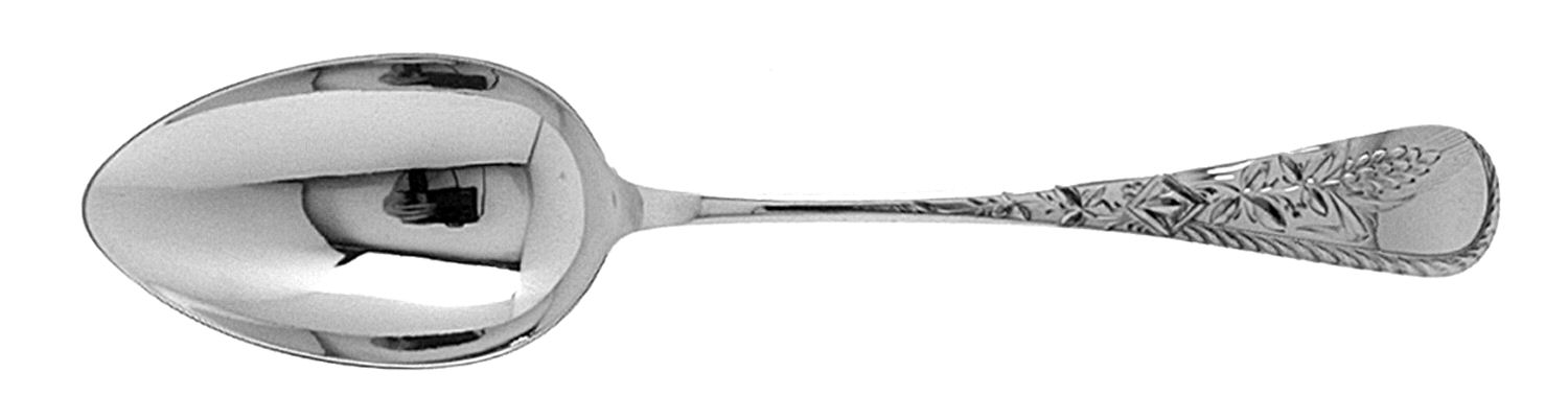 Engraved No 1 (Sterling, 1890) Tablespoon (Serving Spoon) by Wood & Hughes-1