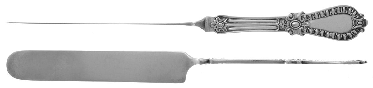 Gadroon (Sterling, 1860) Solid Dessert/Tea Knife by Wood & Hughes-1
