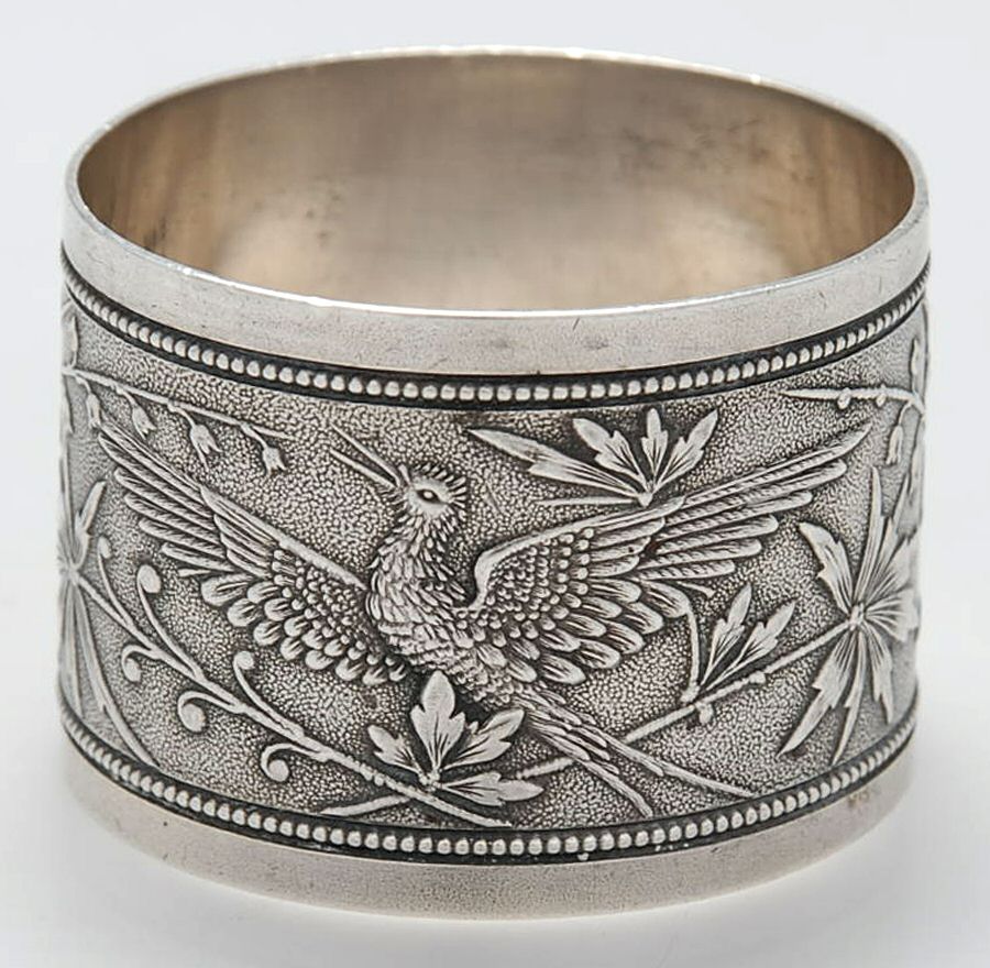 Japanese (Sterling, 1870) Napkin Ring by Wood & Hughes-1