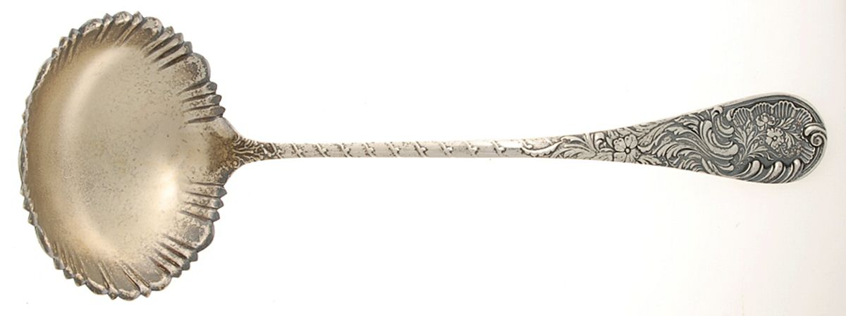Louvre (Sterling, 1885) Large Solid Soup Ladle by Wood & Hughes-1