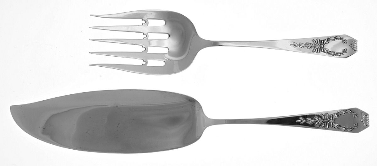 Madam Jumel (Sterling, 1908) Solid 2-Piece Small Fish Serving Set by Whiting Manf Co-1