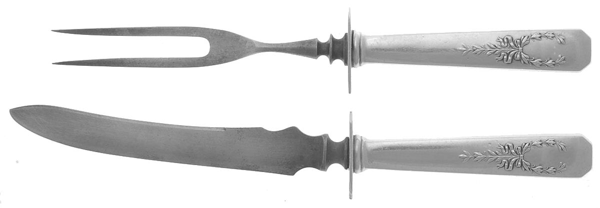 Madam Jumel (Sterling, 1908) 2-Pc Individual Bird Carving Set w/Silverplate Bld by Whiting Manf Co-1