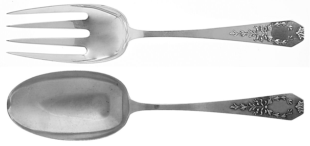 Madam Jumel (Sterling, 1908) (2 Pc) Solid Salad Set by Whiting Manf Co-1