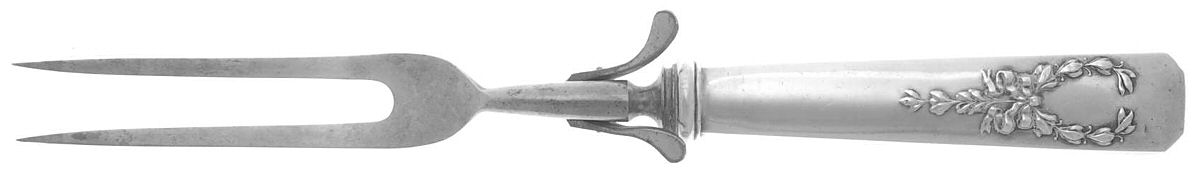 Madam Jumel (Sterling, 1908) Large Stainless-Prong Roast Carving Fork by Whiting Manf Co-1