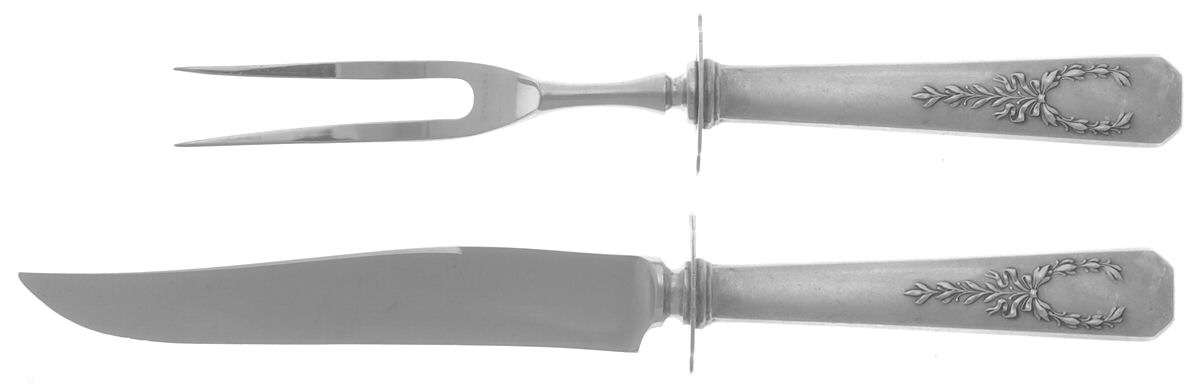 Madam Jumel (Sterling, 1908) Small Stainless Blade 2-Piece Steak Carving Set by Whiting Manf Co-1