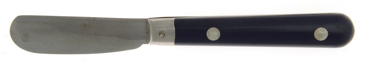 Mardi Gras-Navy-Cobalt (Stainless) Butter Spreader Hollow Hdl-Paddle/Stainless Blade by Washington Forge-1