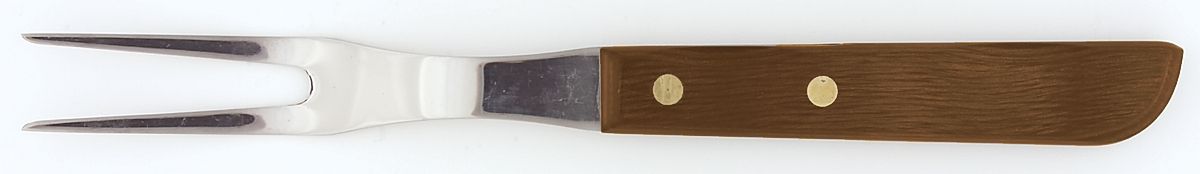 Town and Country-Brown-Walnut (Stainless) Small Steak Carving Fork with Stainless Prongs by Washington Forge-1