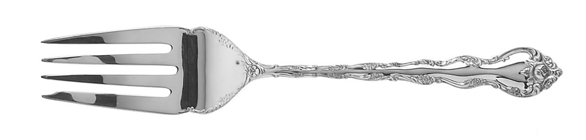 Abbey Rose (Silverplate, 1981) Medium Solid Cold Meat Serving Fork by Wallace Silver-1