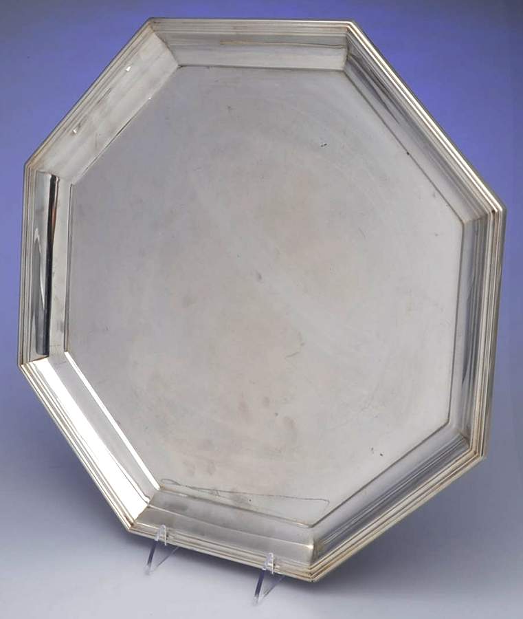 Alden (Silverplate, Hollowware) Large Round Silverplate Tray by Wallace Silver-1
