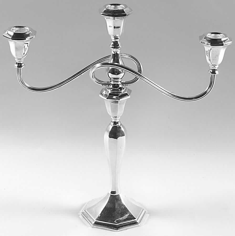 Alden (Silverplate, Hollowware) Medium 3-Light Candelabra by Wallace Silver-1