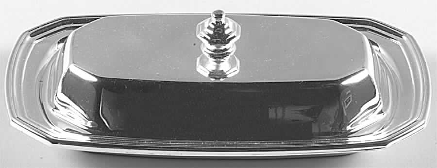 Alden (Silverplate, Hollowware) 1/4 Pound Covered Butter & Liner by Wallace Silver-1