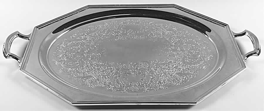 Alden (Silverplate, Hollowware) Large Silverplate Waiter Tray by Wallace Silver-1