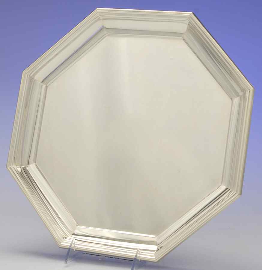 Alden (Silverplate, Hollowware) Medium Round Silverplate Tray by Wallace Silver-1